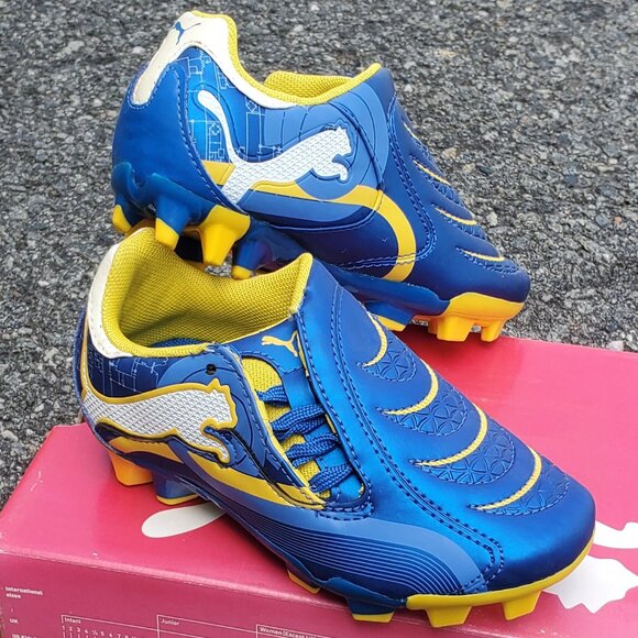 PUMA POWERCAT 3.10 Elektro FG Junir Soccer Cleat Football boot Youth Blue 102381 - Picture 3 of 5